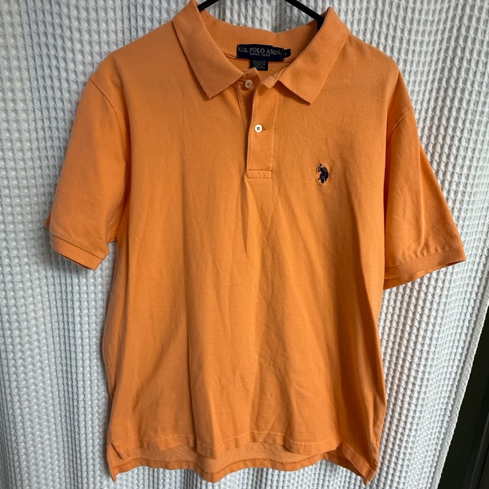 U.S. Polo Assn. Mens Vibrant Orange Polo